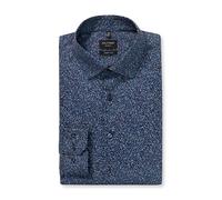 Langarmhemd OLYMP "No. 6", Herren, Gr. 39, N-Gr, marine, Web, Obermaterial: 100% Baumwolle, gemustert, sehr schmal normal, 2-Knopf-Manschette, Hemden (95511403-39) marine