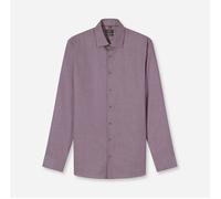Langarmhemd OLYMP "No 6", Herren, Gr. 40, N-Gr, aubergine, Web, Obermaterial: 100% Baumwolle, unifarben, sehr schmal normal, 2-Knopf-Manschette, Hemden, Businesshemd, super slim fit, New York Kentkrag
