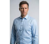 Langarmhemd OLYMP "No 6", Herren, Gr. 44, N-Gr, bleu, Web, Obermaterial: 100% Baumwolle, unifarben, sehr schmal normal, 2-Knopf-Manschette, Hemden, Businesshemd, super slim fit, New York Kentkragen (3