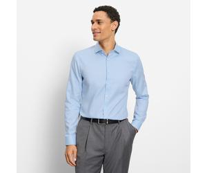 Langarmhemd OLYMP "No 6 six", Herren, Gr. 38, N-Gr, bleu, Web, Obermaterial: 97% Baumwolle, 3% Elastolefin, sehr schmal, 2-Knopf-Manschette, Hemden, Royal Kentkragen, Businesshemd, super slim fit (454