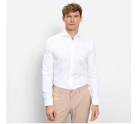 Langarmhemd OLYMP "No 6 six", Herren, Gr. 40, N-Gr, weiß, Web, Obermaterial: 97% Baumwolle, 3% Elastolefin, sehr schmal, 2-Knopf-Manschette, Hemden, Royal Kentkragen, Businesshemd, super slim fit (688