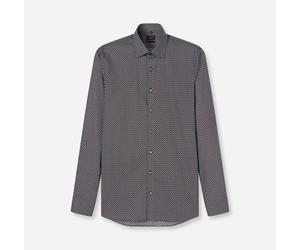 Langarmhemd OLYMP "No 6 six", Herren, Gr. 41, N-Gr, blau, Web, Obermaterial: 97% Baumwolle, 3% Elastolefin, sehr schmal, Manschette, Hemden, super slim, gemustert, Businesshemd, Modern Kentkragen (508