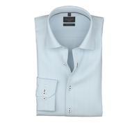 Langarmhemd OLYMP "No 6 six", Herren, Gr. 41, N-Gr, hellblau, Web, Obermaterial: 100% Baumwolle, unifarben, sehr schmal normal, 2-Knopf-Manschette, Hemden, super slim, Kentkragen, Businesshemd (175164