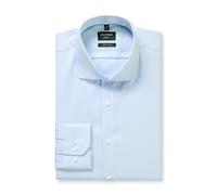 Langarmhemd OLYMP "No 6 six", Herren, Gr. 42, N-Gr, blau (bleu), Web, Obermaterial: 100% Baumwolle, gestreift, casual, sehr schmal, Langarm 2-Knopf-Manschette, Hemden, gestreift, Businesshemd, super s