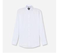 Langarmhemd OLYMP "No 6 six", Herren, Gr. 43, N-Gr, weiß, Web, Obermaterial: 97% Baumwolle, 3% Elastolefin, sehr schmal, 2-Knopf-Manschette, Hemden, Royal Kentkragen, Businesshemd, super slim fit (688