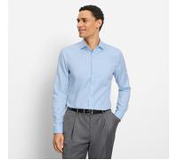 Langarmhemd OLYMP "No 6 six", Herren, Gr. 44, N-Gr, blau (bleu), Web, Obermaterial: 97% Baumwolle, 3% Elastolefin, sehr schmal, 2-Knopf-Manschette, Hemden, Royal Kentkragen, Businesshemd, super slim f