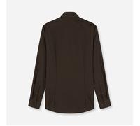 Langarmhemd OLYMP "No. Six", Herren, Gr. 40, N-Gr, braun (schwarzbraun), Web, Obermaterial: 97% Baumwolle, 3% Elastolefin, gestreift, slim fit normal, 2-Knopf-Manschette verstellbar, Hemden, Businessh