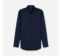 Langarmhemd OLYMP "No. Six", Herren, Gr. 42, N-Gr, blau (kobalt), Web, Obermaterial: 97% Baumwolle, 3% Elastolefin, sehr schmal, 2-Knopf-Manschette, Hemden, Businesshemd, Kentkragen (96617632-42) koba