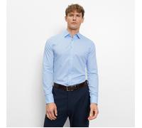 Langarmhemd OLYMP "No. Six", Herren, Gr. 42, N-Gr, bleu, Web, Obermaterial: 100% Baumwolle, sehr schmal normal, 2-Knopf-Manschette, Hemden, Businesshemd, super slim, Kentkragen (12132144-42) bleu