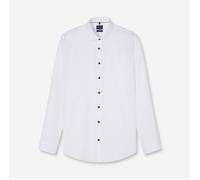 Langarmhemd OLYMP "No. Six", Herren, Gr. 42, N-Gr, weiß, Web, Obermaterial: 97% Baumwolle, 3% Elastolefin, slim fit normal, 2-Knopf-Manschette verstellbar, Hemden, Businesshemd, Kentkragen, Super Slim