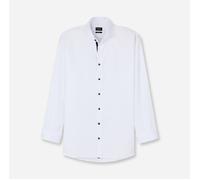 Langarmhemd OLYMP "No. Six", Herren, Gr. 44, N-Gr, weiß, Web, Obermaterial: 97% Baumwolle, 3% Elastolefin, sehr schmal, 2-Knopf-Manschette, Hemden, Businesshemd, super slim, Royal-Kentkragen, unifarbe