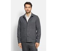 Langarmhemd OLYMP "OLYMP Casual, Overshirt, Kent", Herren, Gr. S, Normaler Arm, grau (mittelgrau), 64% Polyester, 34% Viskose, 2% Elasthan, Hemden (85389320-S) mittelgrau