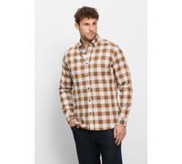 Langarmhemd OLYMP "OLYMP Casual, Regular Fit, Button-down", Herren, Gr. 3XL, Normaler Arm, braun (caramel), 70% Baumwolle, 30% Lyocell, Hemden (51723555-XXXL) caramel