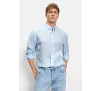 Langarmhemd OLYMP "OLYMP Casual, regular fit, Button-down", Herren, Gr. XL, Normaler Arm, blau (hellblau), 100% Leinen, Hemden (54066114-XL) hellblau