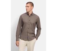 Langarmhemd OLYMP "OLYMP Casual, Regular Fit, Button-down", Herren, Gr. XL, Normaler Arm, braun, 100% Baumwolle, Hemden (33499022-XL) braun