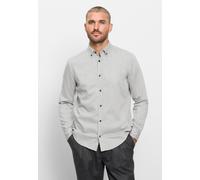 Langarmhemd OLYMP "Casual", Herren, Gr. XL, N-Gr, grau (mittelgrau), Web, Obermaterial: 100% Baumwolle, regular fit normal, 1-Knopf-Manschette, Hemden, Button-down-Kragen, regular fit (13314468-XL) mi