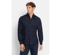 Langarmhemd OLYMP "OLYMP Casual, regular fit, Freizeithemd, Kent", Damen, Gr. XL, Normaler Arm, marine, 70% Baumwolle, 30% Lyocell, Hemden Langarmhemd (34478335-XL)