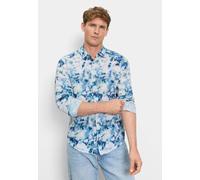 Langarmhemd OLYMP "OLYMP Casual, regular fit, Kent", Herren, Gr. 3XL, Normaler Arm, blau, 100% Leinen, Hemden (46713145-XXXL) blau