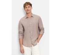 Langarmhemd OLYMP "OLYMP Casual, regular fit, Kent", Herren, Gr. 4XL, Normaler Arm, braun, 100% Leinen, Hemden (77429754-4XL) braun