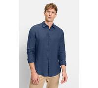 Langarmhemd OLYMP "OLYMP Casual, regular fit, Kent", Herren, Gr. L, Normaler Arm, royal, 100% Leinen, Hemden (88619460-L) royal