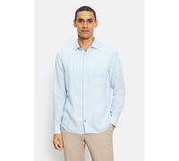 Leinenhemd OLYMP "OLYMP Hemd Casual - Leinen", Herren, Gr. L, N-Gr, blau (hellblau), Obermaterial: 100% Leinen, casual, regular fit, Langarm Manschette, Hemden (91942659-L) hellblau