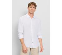 Leinenhemd OLYMP, Herren, Gr. L, N-Gr, weiß, Leinenmischung, Obermaterial: 100% Leinen, meliert, unifarben, regular fit normal, 1-Knopf-Manschette mit Schlitz, Hemden, Kentkragen, casual (56220514-L)