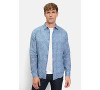 Langarmhemd OLYMP "OLYMP Casual, regular fit, Kent", Herren, Gr. M, Normaler Arm, blau, 100% Leinen, Hemden Langarmhemd (89494255-M)