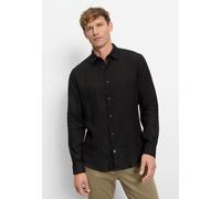 Langarmhemd OLYMP "OLYMP Casual, regular fit, Kent", Herren, Gr. M, Normaler Arm, schwarz, 100% Leinen, Hemden (56718504-M) schwarz