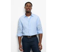 Leinenhemd OLYMP, Herren, Gr. XL, N-Gr, hellblau, Leinenmischung, Obermaterial: 100% Leinen, meliert, unifarben, regular fit normal, 1-Knopf-Manschette mit Schlitz, Hemden, Kentkragen, casual (8207283