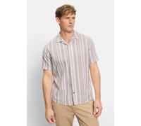 OLYMP Casual Regular Fit Leinenhemd braun, Gestreift