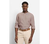 Langarmhemd OLYMP "OLYMP Casual, regular fit, Stehkragen", Herren, Gr. 4XL, Normaler Arm, braun, 100% Leinen, Hemden (86086861-4XL) braun