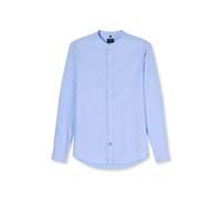 Langarmhemd OLYMP "OLYMP Casual, regular fit, Stehkragen", Herren, Gr. L, Normaler Arm, blau, 100% Baumwolle, Hemden (10804914-L) blau