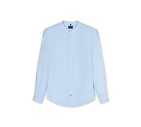 Langarmhemd OLYMP "OLYMP Casual, Regular Fit, Stehkragen", Herren, Gr. XL, Normaler Arm, blau (hellblau), 100% Leinen, Hemden (83679826-XL) hellblau