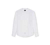 Langarmhemd OLYMP "OLYMP Casual, regular fit, Stehkragen", Herren, Gr. XL, Normaler Arm, weiß, 100% Leinen, Hemden (56758166-XL) weiß