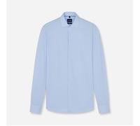 Langarmhemd OLYMP "Smart Business", Herren, Gr. 42, N-Gr, blau (bleu), Web, Obermaterial: 57% Baumwolle, 43% Polyester, body fit normal, Manschette, Hemden, Businesshemd, Kentkragen, body fit, Jersey 