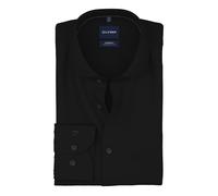 Langarmhemd OLYMP "Smart Business", Herren, Gr. 44, N-Gr, schwarz, Web, Obermaterial: 57% Baumwolle, 43% Polyester, tailliert normal, 2-Knopf-Manschette, Hemden, Businesshemd, Kentkragen, Modern Fit (