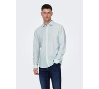 ONLY & SONS Herren ONSCAIDEN LS SOLID LINEN SHIRT NOOS Kurzarmhemd, Cashmere Blue, M