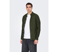 ONLY & SONS Herren ONSCAIDEN Life LS SOLID Linen Shirt NOOS Leinenhemd, Kambaba, M