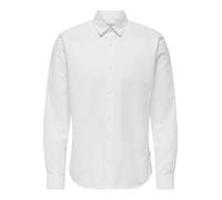 Langarmhemd ONLY & SONS "ONSCANTLEY LIFE LS SOLID LINEN SHIR OTL", Damen, Gr. XL, N-Gr, weiß, Web, Obermaterial: 95% Baumwolle, 5% Leinen, unifarben, slim fit normal, Hemden Langarmhemd (28467242-XL)