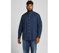 Jack & Jones Oxford Langarmhemd 5XL Navy Blazer / Size Plus Fit
