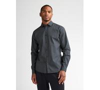 Langarmhemd PETROL INDUSTRIES, Herren, Gr. XL (42), N-Gr, schwarz (royal navy), Web, Obermaterial: 98% Baumwolle, 2% Elasthan, Minimalmuster, slim fit hüftbedeckend, 1-Knopf-Manschette verstellbar, He