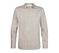 Langarmhemd PETROL INDUSTRIES, Herren, Gr. XXXL(46), N-Gr, beige (saddle braun), Web, Obermaterial: 98% Baumwolle, 2% Elasthan, Minimalmuster, slim fit hüftbedeckend, 1-Knopf-Manschette verstellbar, H