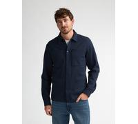 Langarmhemd PETROL INDUSTRIES "Men Sweater Collar", Herren, Gr. XL (42), N-Gr, blau (navy blau), Sweatware, Obermaterial: 76% Baumwolle, 24% Polyester, bequem hüftbedeckend, Manschette, Hemden, wärmen