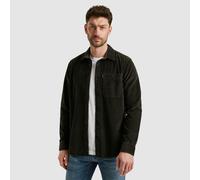 Langarmhemd PME LEGEND, Herren, Gr. XL, N-Gr, bristol schwarz, Web, Obermaterial: 100% Baumwolle, unifarben, regular fit hüftbedeckend, Rundhals, Hemden, aus softem Cord, mit Knopfleiste (71231003-XL)