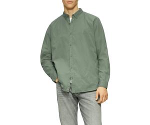 Langarmhemd QS, Herren, Gr. S, N-Gr, grün (olive), Twill, Obermaterial: 100% Baumwolle, unifarben, regular fit normal, ohne Ausschnitt, Manschette, Hemden, mit Manschetten (21513315-S) olive