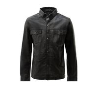 Langarmhemd RICANO "Lederhemd Lederhemd Langarm", Herren, Gr. XS, N-Gr, schwarz, Obermaterial: 100% Lammnappaleder LANA., schmal, Rundhals, Hemden, Handgefertigt aus echtem Leder (66844715-XS) schwarz