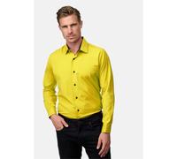 Rusty Neal Herren-Hemd Premium Slim Fit Langarm Stretch Kontrast Hemd Business-Hemden Freizeithemd, Größe S-6XL:3XL, Farbe:Gelb