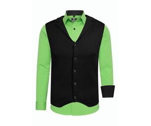 Langarmhemd RUSTY NEAL, Herren, Gr. 3XL, EURO-Größen, grün, 60% Baumwolle, 37% Polyester, 3% Elasthan, mehrfarbig, Hemden, inklusive Langarmhemd und Weste (45358830-XXXL) grün