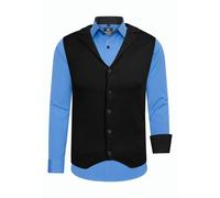 Langarmhemd RUSTY NEAL, Herren, Gr. 5XL, EURO-Größen, blau, 60% Baumwolle, 37% Polyester, 3% Elasthan, mehrfarbig, Hemden, inklusive Langarmhemd und Weste (79884220-5XL) blau