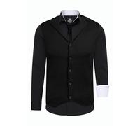 Langarmhemd RUSTY NEAL, Herren, Gr. 5XL, EURO-Größen, schwarz-weiß (schwarz, weiß), 60% Baumwolle, 37% Polyester, 3% Elasthan, mehrfarbig, ohne Ausschnitt, Hemden, bestehend aus Hemd, Weste und Krawat